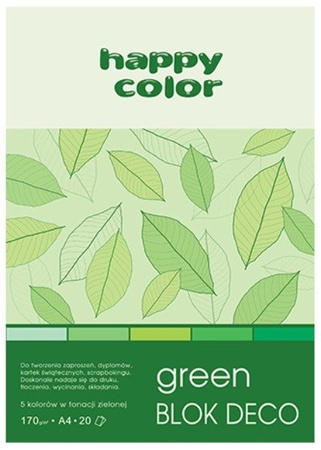 Blok Deco Green A4 TONACJA ZIELONA happy color