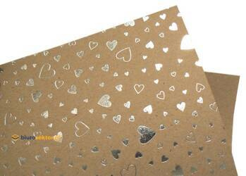 Papier do scrapbookingu jednostronny B2 50 x 70 cm naturalny SERCA SREBRNE Heyda