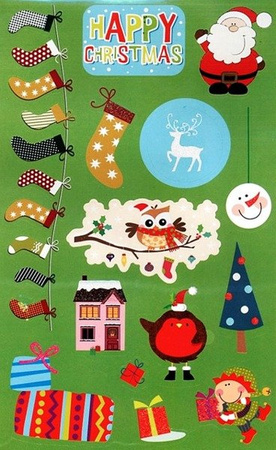 Naklejki 2D i brokatowe BOŻE NARODZENIE 49 szt. Arpex