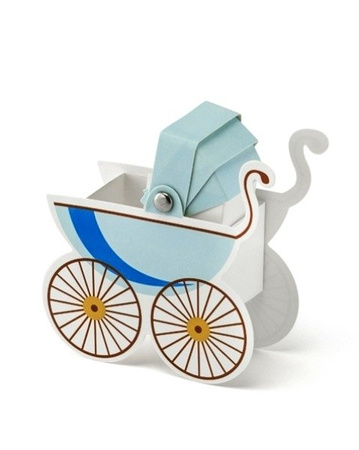 Pudełko WÓZEK DZIECIĘCY BŁĘKITNY do exploding boxa PartyDeco