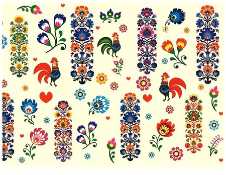 Wycinanka A4 samoprzylepna WIELKANOC WZORY REGIONALNE ŁOWICKIE FOLK CORMORAN