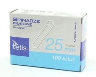 Spinacz biurowy okrągły 25 mm Tetis