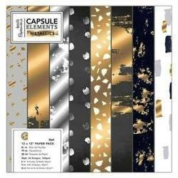 Papier do scrapbookingu jednostronny 30,5 x 30,5 cm zestaw 36 szt. ELEMENTS METALLICS Papermania docrafts