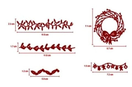 Wykrojniki ŚWIĄTECZNY WIANEK I GIRLANDY - FIRST EDITION CHRISTMAS DIES 5 szt. Dovecraft