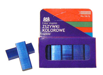 Zszywki 24/6 kolorowe NIEBIESKIE Grand