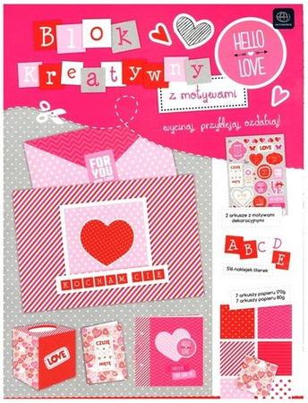 Papier do scrapbookingu jednostronny A4 LOVE zestaw (blok kreatywny) INTERDRUK