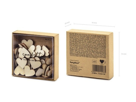 Konfetti drewniane SERCA 2 x 2 cm 50 szt. PartyDeco