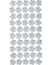 Naklejki brokatowe GWIAZDKA 2,5 cm SREBRNA 50 szt. Arpex