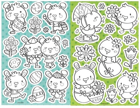 Wielkanocne naklejki do kolorowania 4 arkusze 50 szt. Arpex