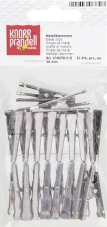 Klamerka metalowa SREBRNA 3 cm 20 szt. KNORR prandell