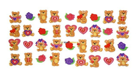 Naklejka z pianki MIŚ Z SERCEM 36 szt. Brewis