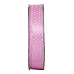 Tasiemka satynowa w kropki SOFT PINK 0,95 cm 3 m Anita`s docrafts