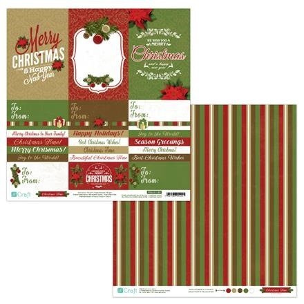 Papier do scrapbookingu dwustronny 30,5 x 30,5 cm CHRISTMAS TIME 07 dpCraft