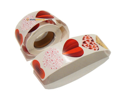 Naklejki SERCE 2,5 x 2,5 cm  500 szt. Arpex