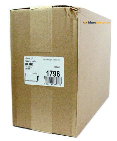 Koperta samoklejąca z paskiem B4 HK 250 szt. biała