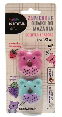 Gumka do ścierania zapachowa MIŚ I NIEDŹWIADEK 2 szt. KIDEA