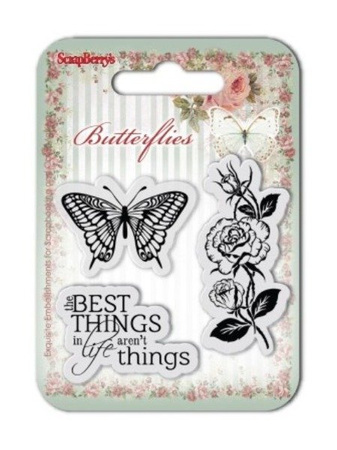 Stemple silikonowe MOTYL BUTTERFLIES THE BEST THINGS 3 szt. ScrapBerry`s