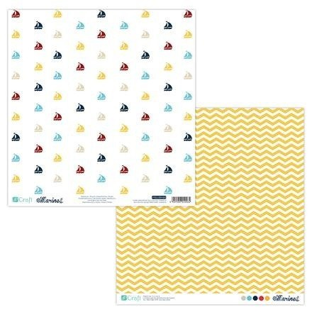 Papier do scrapbookingu dwustronny 30,5 x 30,5 cm MARINE 05 dpCraft