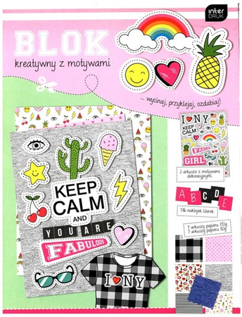 Papier do scrapbookingu jednostronny A4 HIPSTER zestaw (blok kreatywny) INTERDRUK