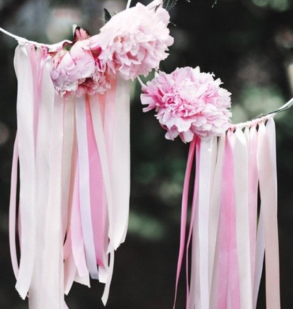 Tasiemka satynowa JASNORÓŻOWA 1,2 cm 25 m PartyDeco