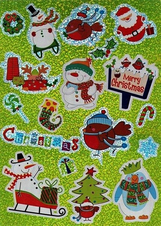 Naklejki brokatowe i holograficzne BOŻE NARODZENIE 46 szt. Arpex