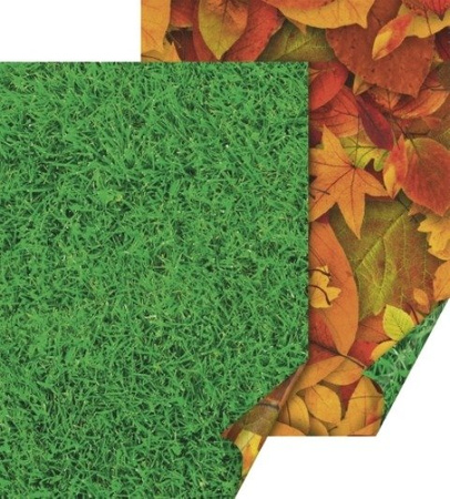 Papier do scrapbookingu dwustronny B2 50 x 70 cm TRAWA LIŚCIE Heyda