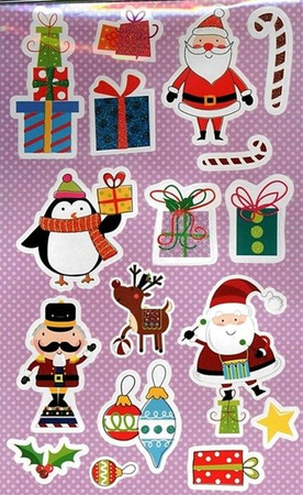 Naklejki 2D i brokatowe BOŻE NARODZENIE 55 szt. Arpex