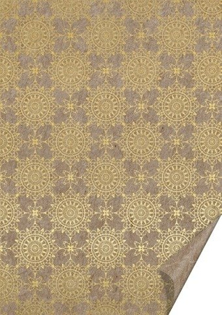Papier do scrapbookingu jednostronny B2 50 x 70 cm ORNAMENTY ZŁOTE Heyda