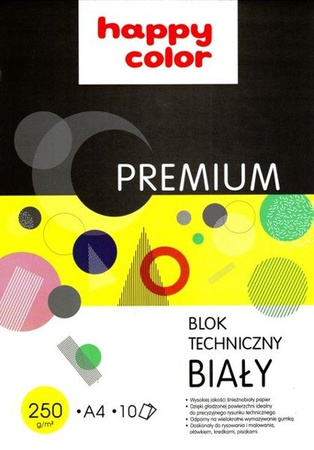 Blok techniczny A4 PREMIUM BIAŁY happy color