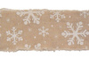 Taśma juta BEŻOWA NATURALNA w śnieżynki 5 cm x 3 m