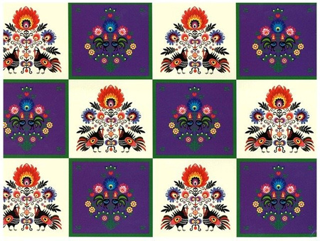 Wycinanka A4 samoprzylepna WIELKANOC WZORY REGIONALNE ŁOWICKIE FOLK CORMORAN