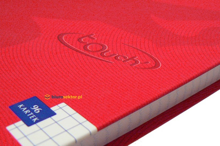Brulion w kratkę A4 96 kartek twarda aksamitna CZERWONA oprawa Oxford Hamelin