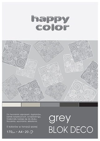 Blok Deco Grey A4 TONACJA SZARA happy color