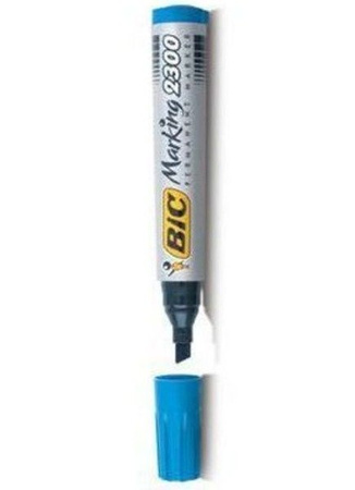 Marker permanentny ze ściętą końcówką niebieski BIC