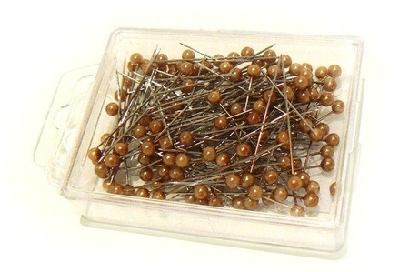 Szpilki perełki JASNOBRĄZOWE 4 mm x 3,50 cm 144 szt.