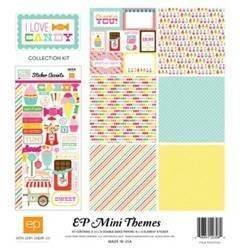 Papier do scrapbookingu dwustronny 30,5 x 30,5 cm I LOVE CANDY 6 szt. z 45 naklejkami Echo Park