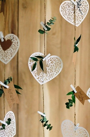 Serce ażurowe wycinanka z papieru 12 cm 10 szt. PartyDeco