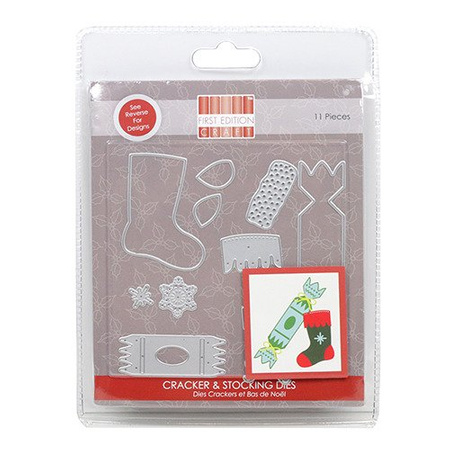 Wykrojniki ŚWIĄTECZNA SKARPETA, PREZENT CUKIEREK - FIRST EDITION CHRISTMAS DIES 11 szt. Dovecraft