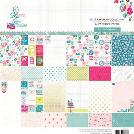 Papier do scrapbookingu dwustronny 30,5 x 30,5 cm SWEET ROUTINE 12 szt. webster`s pages