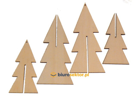 Ozdoby drewniane CHOINKA 3D 13 cm 18 cm 2 szt. Aliga