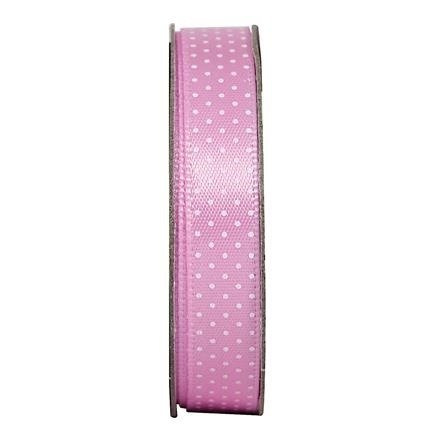 Tasiemka satynowa w kropki SOFT PINK 0,95 cm 3 m Anita`s docrafts