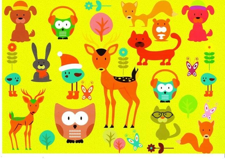 Wycinanka A4 samoprzylepna ZWIERZAKI CORMORAN