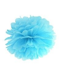 Pompon papierowy BŁĘKITNY 25 cm PartyDeco