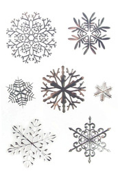 Naklejka świąteczna PŁATKI ŚNIEGU ŚNIEŻYNKI SREBRNE 7 szt. Arpex