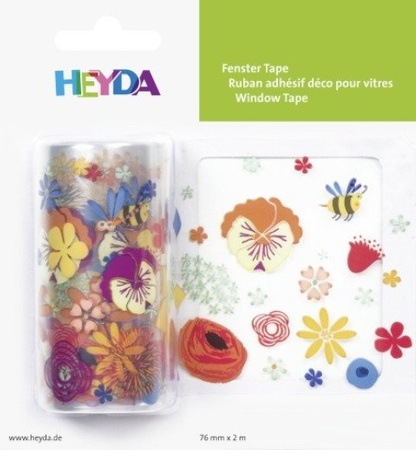 Taśma dekoracyjna samoprzylepna na okno KWIATY I OWADY 7,6 cm x 2 m Heyda