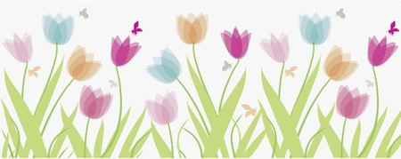 Taśma dekoracyjna samoprzylepna na okno TULIPANY 7,6 cm x 2 m Heyda