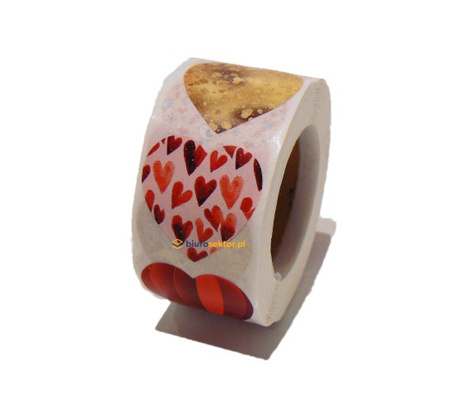 Naklejki SERCE 2,5 x 2,5 cm  500 szt. Arpex