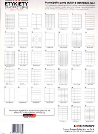 Etykiety samoprzylepne 70 x 50,8 mm EMERSON