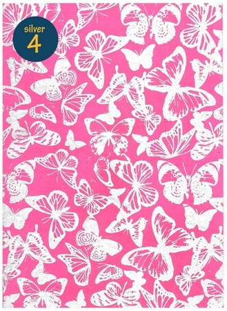 Papier bawełniany ozdobny EFEKT SILVER DELICATE mix wzorów 1 arkusz happy color