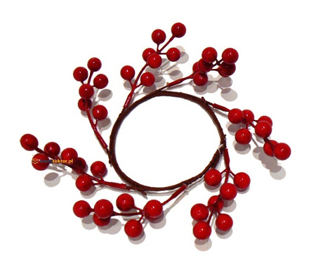 Kulki wianek z gałązek stroik CZERWONY Arpex
